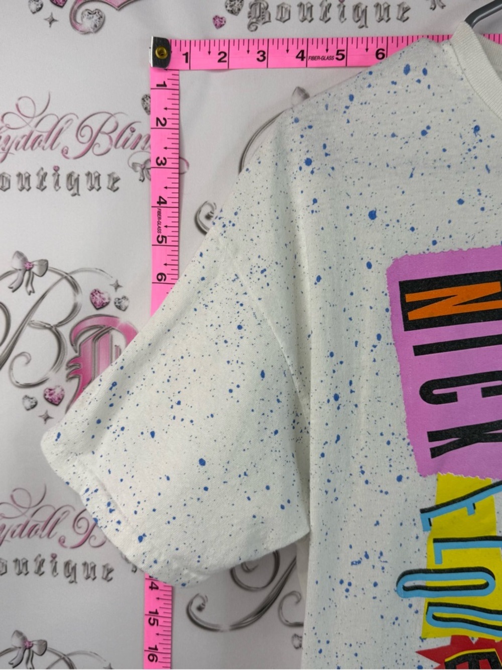 Nickelodeon tshirt Graphic Tee White Speckled Rugrats & Cartoon characters - Picture 4 of 7